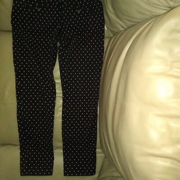 Gap City Khaki Ankle Pants Black White Pindots Size 6 EUC! - Picture 6 of 6